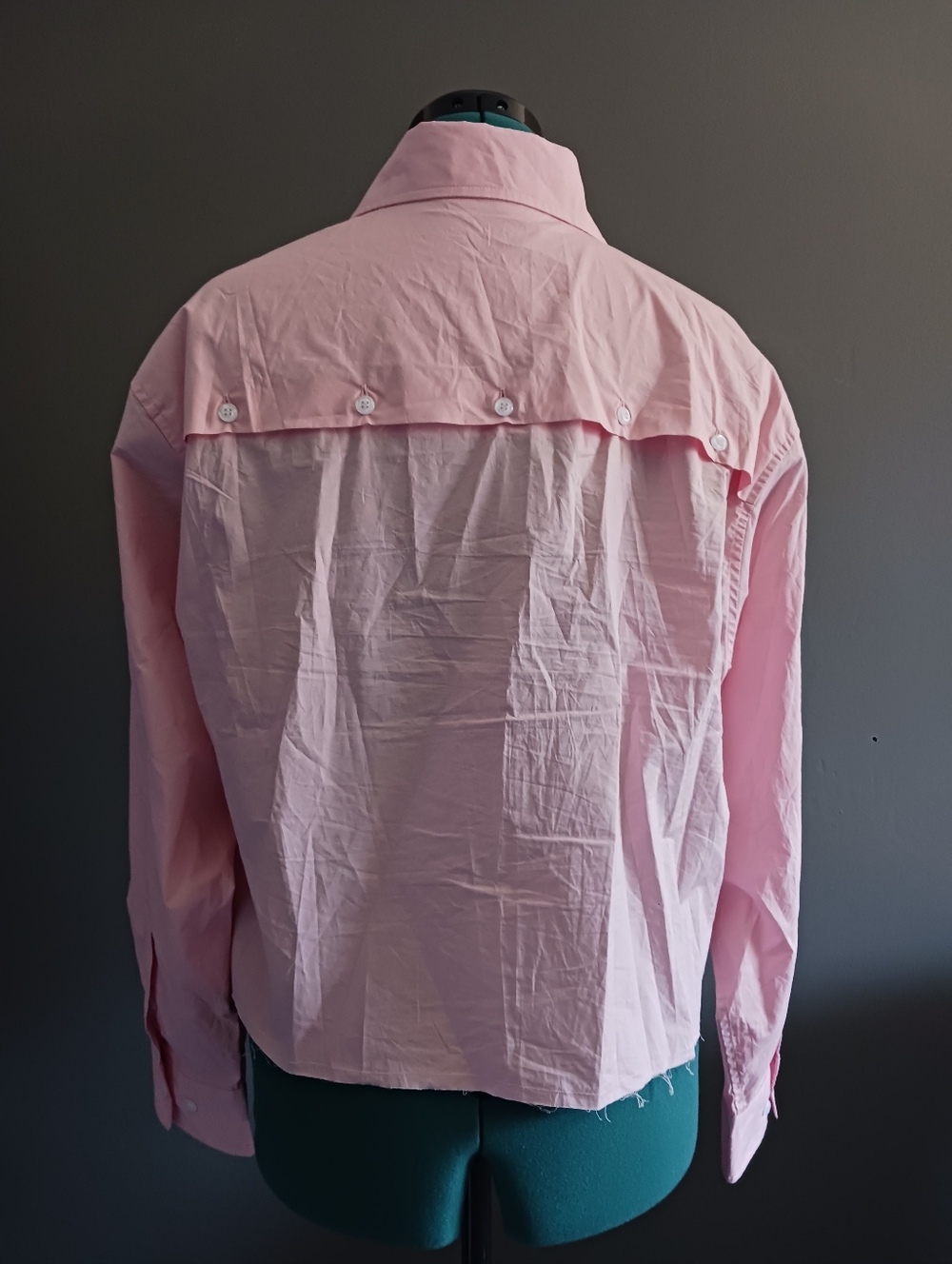 Miu Miu Pink Poplin Button Down Cropped Shirt Size 40 - Picture 9 of 14